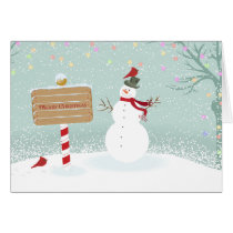 Christmas Snowman Winter Scene Greeting Card
