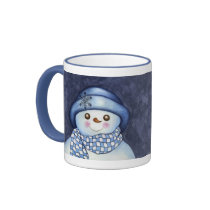 Christmas Snowman with Border  Mug.