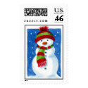 Christmas Snowman with Border postage by LisaMarieArt Christmas Snowman with Border postage