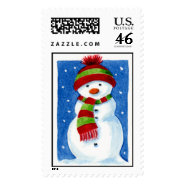 Christmas Snowman with Border stamp