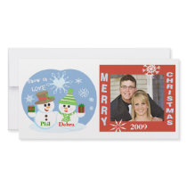Christmas Snowmen Couples Photo Card photo cards