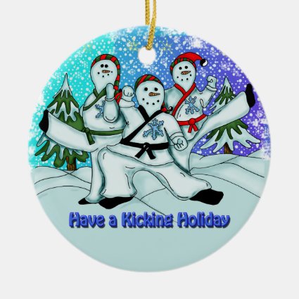 Christmas Snowmen Martial Arts Ornament
