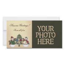 Christmas Snowmen Personalized Photo Card