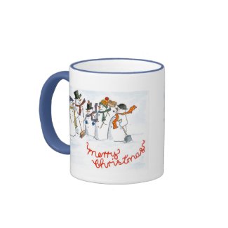 Christmas Snowmen Ringer Mug mug