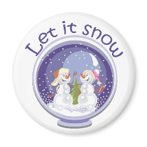 christmas snowmen snowglobe magnet by Jamene_Clothing christmas snowmen snowglobe magnet