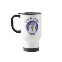 christmas snowmen snowglobe travel mug by Jamene_Clothing christmas snowmen snowglobe travel mug