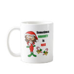 Christmas Sometimes Naughty Is Nice - Brunette Coffee Mug