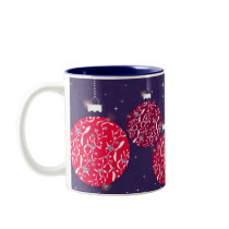 Christmas sparkle bauble red/blue daughter mug