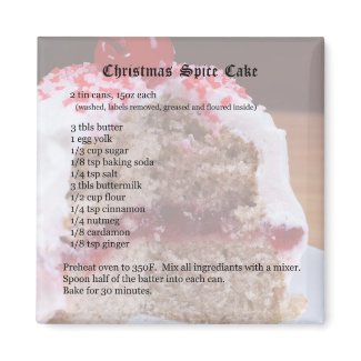 Christmas Spice Cake Recipe magnet