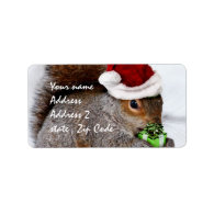 Christmas Squirrel card Personalized Address Label