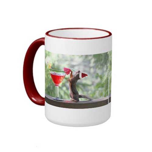 Christmas Squirrel Drinking a Cocktail Mug