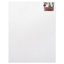 Christmas Squirrel in Basket with Snow Personalized Letterhead
