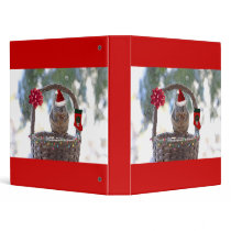 Christmas Squirrel in Snowy Basket Binders