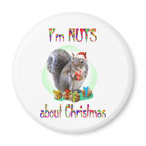Christmas Squirrel Fridge Magnet