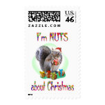 Christmas Squirrel Postage Stamp