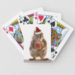 Christmas Squirrel with Candy Cane Card Deck