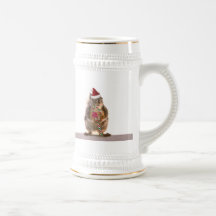 Christmas Squirrel with Candy Cane Mugs