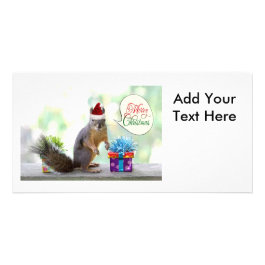 Christmas Squirrel with Christmas Presents Picture Card