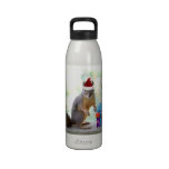 Christmas Squirrel with Christmas Presents Water Bottles
