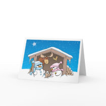 Christmas stable scene cards
