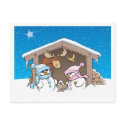 Christmas stable scene postcards