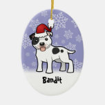 Christmas Staffordshire Bull Terrier (add name) Ornament