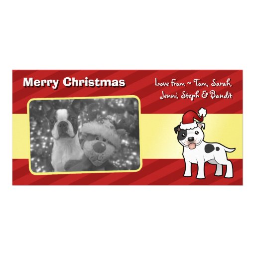 Christmas Staffordshire Bull Terrier Photo Card Template
