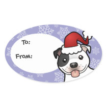Christmas Staffordshire Bull Terrier Sticker