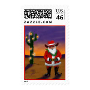 CHRISTMAS STAMP HOLIDAY SANTA SAGUARO CACTUS TREE Christmas Card stamps