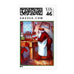 CHRISTMAS STAMPS HOLIDAY SANTA BUSY IN WORKSHOP