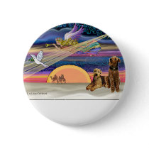 Christmas Star - Airedales (two) Button