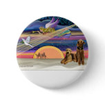 Christmas Star - Airedales (two) Button