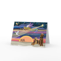 Christmas Star - Airedales (two) cards
