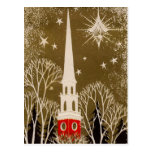 Christmas Star and Steeple on Gold Post Cards