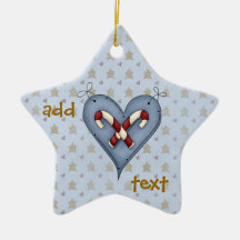 Christmas Star Angel Heart Candy Canes Ornament