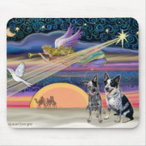 Christmas Star - Australian Cattle Dogs (two) mousepads by dogartchristmasgifts Christmas Star - Australian Cattle Dogs (two) mousepads