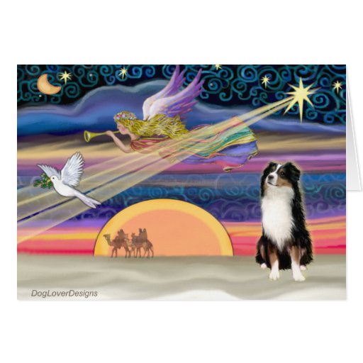 Christmas Star - Australian Shepherd (Tri) Greeting Cards