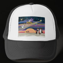 Christmas Star - Australian Shepherds (two tri) hats by dogartchristmasgifts Christmas Star - Australian Shepherds (two tri) hats