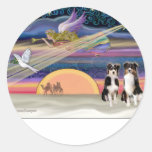 Christmas Star - Australian Shepherds (two tri) Sticker