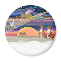 Christmas Star - Basenjis (two) Refrigerator Magnet