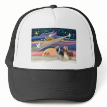 Christmas Star - Bearded Collies (two) Mesh Hat