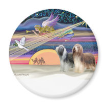 Christmas Star - Bearded Collies (two) Fridge Magnets