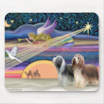 Christmas Star - Bearded Collies (two) Mouse Pad