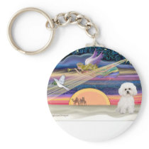 Christmas Star - Bichon Frise 2 Keychain