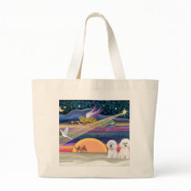 Christmas Star - Bichon Frise (two) Canvas Bags