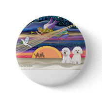 Christmas Star - Bichon Frise (two) Pins