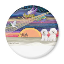 Christmas Star - Bichon Frise (two) Magnets