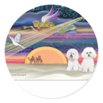 Christmas Star - Bichon Frise (two) Stickers