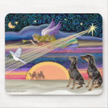 Christmas Star - Dobermans (two-XX) mousepads
