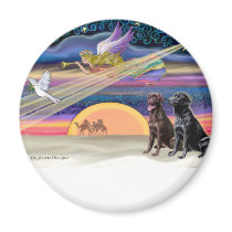Christmas Star - Labradors (two,C+B) magnets by dogartchristmasgifts Christmas Star - Labradors (two,C+B) magnets
